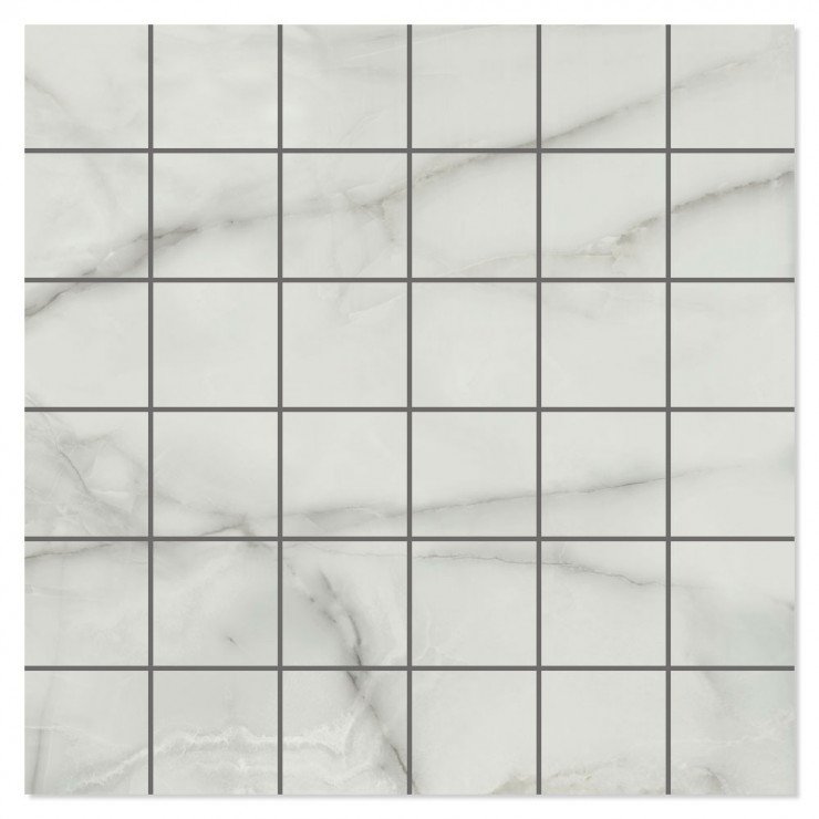 Marmor Mosaik Klinker Atrani Vit Polerad 30x30 (5x5) cm-0